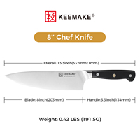 Couteau de chef KEEMAKE en acier allemand à haute teneur en carbone 1.4116, ultra-affûté, couteau de cuisine japonais avec manche en ABS, boîte cadeau