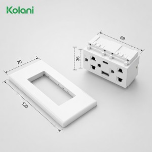 Kolani 120เต้ารับติดผนังอเนกประสงค์6รูแบบแยกส่วนแนวตั้งพร้อมพอร์ตชาร์จเร็วชนิด C USB-A 16A เต้าเสียบที่ปิดอยู่250V - Product Image 2