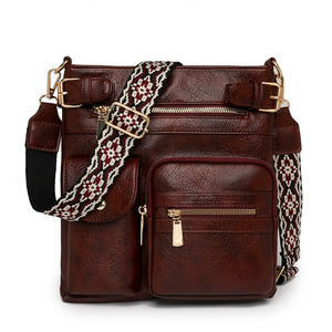 Vente en gros de <span class=keywords><strong>sac</strong></span> à bandoulière en cuir PU pour femmes de style vintage sacs de haute qualité <span class=keywords><strong>sac</strong></span> à bandoulière multifonctionnel à poches multiples pour femmes - Product Image 1