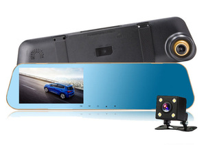 Gương Chiếu Hậu Xe Hơi Full HD 1080P, Gương Chiếu Hậu 4.5 Inch, Đầu Ghi Video Kỹ Thuật Số Ống Kính Kép, Máy Quay Đăng Ký <span class=keywords><strong>Camera</strong></span> - Product Image 2