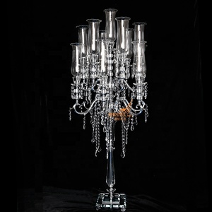 Splendida grande di cristallo alto floor stand candelabri centri tavola di nozze 13 braccio oro <span class=keywords><strong>portacandele</strong></span> <span class=keywords><strong>in</strong></span> metallo - Product Image 2