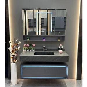 <span class=keywords><strong>Meuble</strong></span>-lavabo mural en bois massif pour salle de bain, double vasque, avec lavabos intégrés, prix abordable - Product Image 1