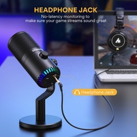 MAONO-Kit de micrófonos de condensador USB para juegos, Kit de micrófonos RGB de Doble Modo, regalo de Navidad