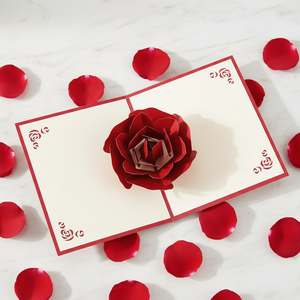 Tarjeta de Felicitación Personalizada con Diseño de Flores para el Día de San Valentín, Invitación de Boda Romántica, Impresa en Papel - Product Image 1