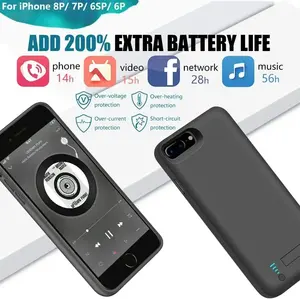 Funda Cargadora Delgada con Batería de 10000 mAh para <span class=keywords><strong>iPhone</strong></span> <span class=keywords><strong>8</strong></span> <span class=keywords><strong>Plus</strong></span>, 7, 6 <span class=keywords><strong>Plus</strong></span>, 6S <span class=keywords><strong>Plus</strong></span>, Cubierta de Carga Portátil, Banco de Energía, Batería de 5.5 Pulgadas - Product Image 4