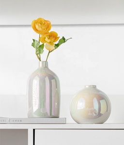 Golden Electroplated <strong>Ceramic</strong> Ball <strong>Flower</strong> Vase Interior Modern Decorative <strong>Pot</strong> for Home Living Room Nordic Table Vase Decor - Product Image 4