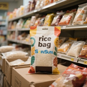 Moisture Proof Laminated Plastic Rice <b>Bag</b> | Custom Resealable <b>Zip</b> Lock Packaging Pouch - Product Image 3