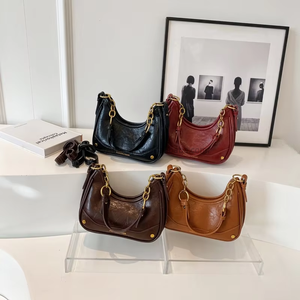 Hot Sale New Arrivals PU Leather <b>Purse</b> Ladies Crossbody Bag Women Solid Color Retro <b>Small</b> Single Strap Bag Tanjing - Product Image 3