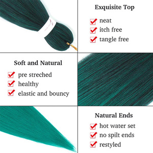 Extensions <span class=keywords><strong>de</strong></span> cheveux synthétiques pré-étirées pour tresses, 26 pouces, Ombré Yaki, thermoformables à l'eau chaude, sans démangeaisons, faciles à tresser, vente en gros - Product Image 4