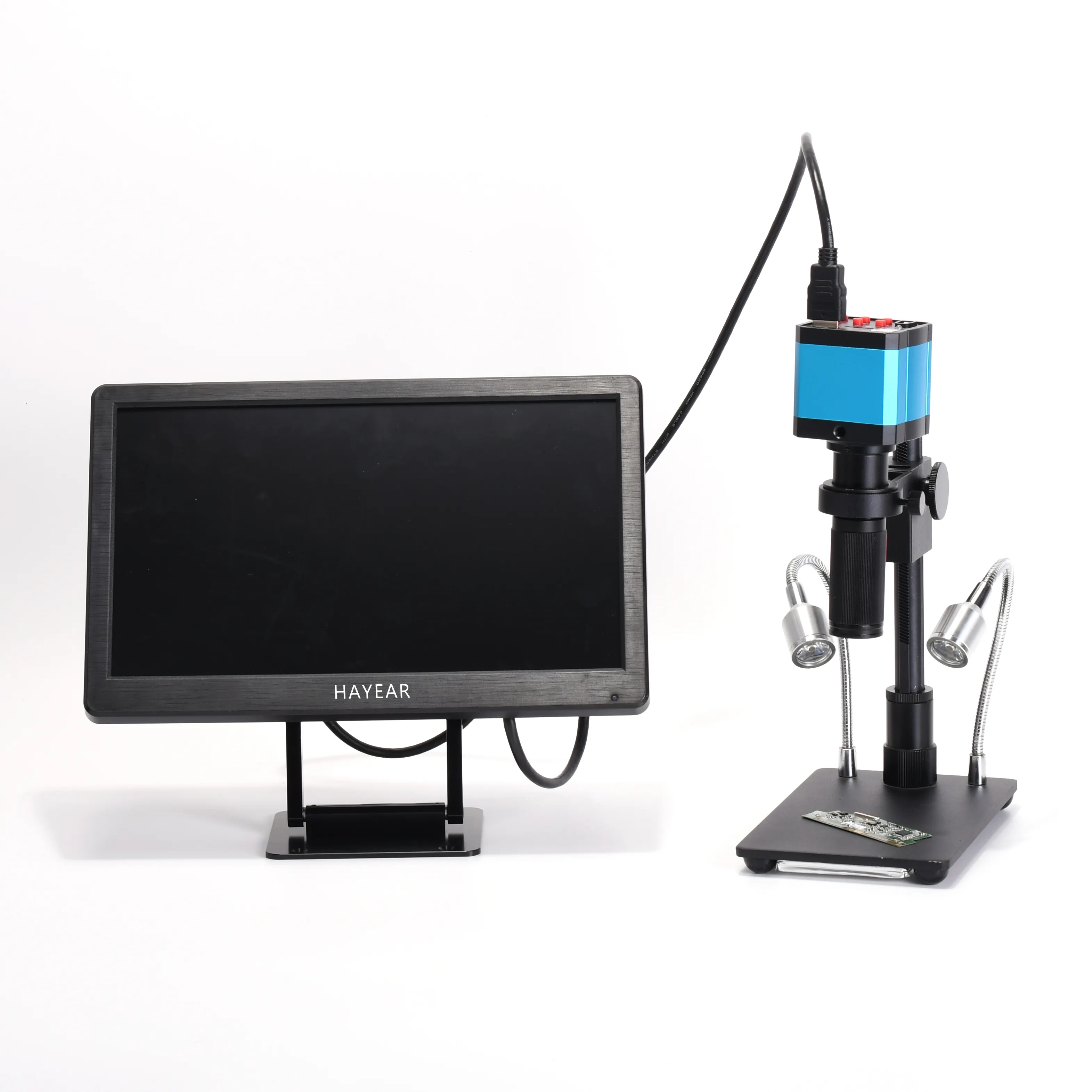 Камера-микроскоп 21MP 1080P HDMI-совместимая с USB, мини-подставка с креплением 150x C, зум-объектив 11,6 дюйма, ЖК-монитор для ремонта печатных плат телефона