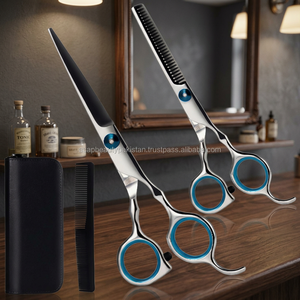 Ciseaux de coiffure professionnels en acier inoxydable à manche long droit, économiques, pour barbier et esthétique, ciseaux à effiler affûtés - Product Image 3
