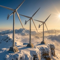 Système de stockage d'énergie tout-en-un, système éolien solaire 200 kW, triphasé 400 V AC, diamètre du rotor : 22 m, hauteur de la turbine éolienne solaire