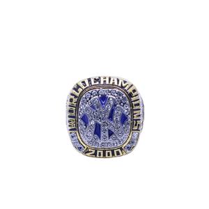 Bague pour homme en alliage de zinc plaqué or rose, avec strass en cristal, thème Championnat des New York Yankees 2000, souvenir traditionnel pour fans, motif cœur et griffe - Product Image 1
