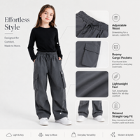 Pantalon cargo pour enfants, coupe droite, style streetwear, pour garçons et filles, taille élastique avec cordon de serrage, séchage rapide, 100% nylon, teint en pièce, personnalisable OEM