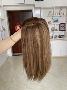 Nga Remy tóc con người Topper với lụa cơ sở đóng cửa 5x6.5 bên phải thiết kế toupee nổi bật màu sắc vô hình lợi thế - Product Image 4