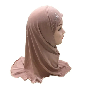 Yomo musulmán <span class=keywords><strong>niñas</strong></span> pequeñas bufandas <span class=keywords><strong>de</strong></span> algodón liso Hijabs con piedra solar pañuelo étnico islámico <span class=keywords><strong>Mantilla</strong></span> para niños - Product Image 2