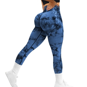 Best-seller transfrontalier : Leggings de yoga tie-dye sans couture à motif <span class=keywords><strong>smiley</strong></span>, taille haute, effet galbant fessier, ultra-extensibles pour l'entraînement - Product Image 4
