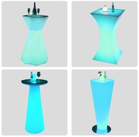 Étanche LED Illuminé Bar Top Table De Cocktail Haut Haut Meubles pour La Maison Hôtel Supermarché Gym-Matériau Métallique