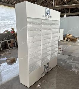 Kingshadow Estantes de esmalte de uñas Estante de exhibición grande blanco con logotipo Gabinete de uñas de madera - Product Image 2