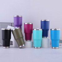 Bouteilles d'eau isothermes en acier inoxydable à double paroi de 30 oz, revêtement poudré, anti-fuite, gobelet portable