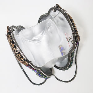 高級女性用ミニチェーンイブニング財布ラインストーンフクロウ型メイククラッチバッグダイヤモンド装飾付き毎日使用 - Product Image 6