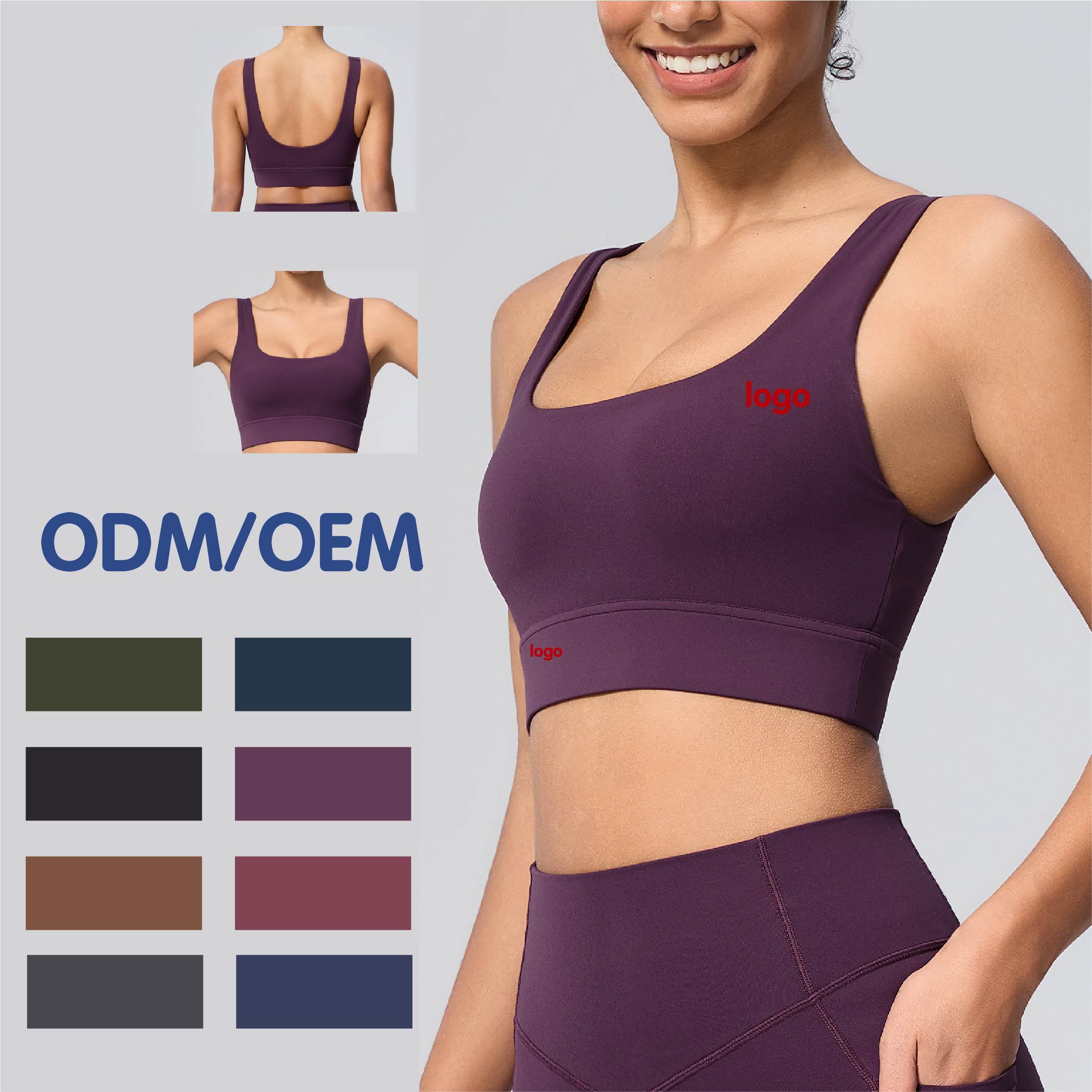 Custom Logo Women Sports Bra High Impact Yoga Bra Padded Fitness Workout Top Gym Wear Sportswear
