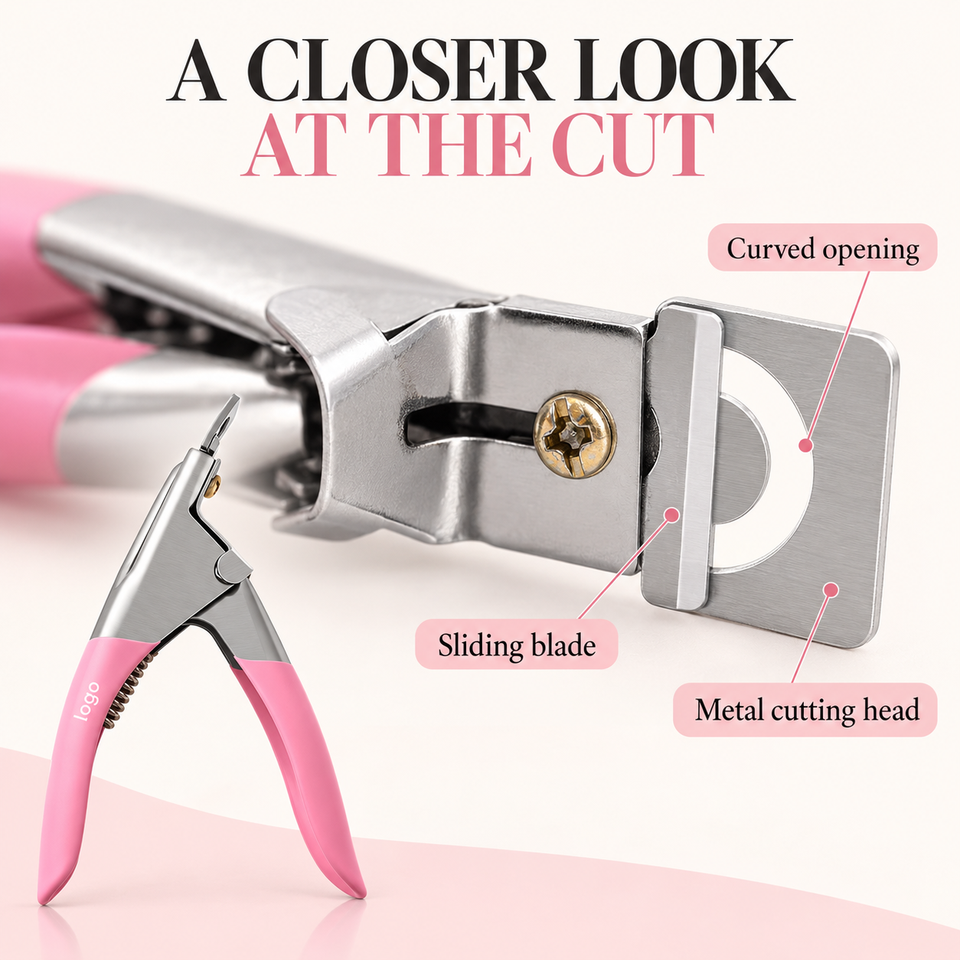 Custom Logo Stainless Steel U-shaped Clipper DIY French Nail Clipper ...