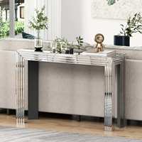 Table de Console de couloir moderne, miroir argenté, Table d'entrée en verre pour la maison, meubles de Hall d'hôtel