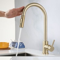 Robinet de cuisine en acier inoxydable 304, luxe léger, évier à légumes, robinet unique en céramique, froid et chaud, multifonction, tactile intelligent