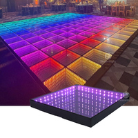 Boîte de nuit optique illusion 3D miroir infini, toile de danse LED pour mariage, fête DJ Disco