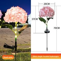 Lampu Bunga Hydrangea Buatan Tenaga Surya, Terpasang di Tanah, Dekorasi Taman Luar Ruangan, Rating IP65
