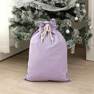 Sac de Noël en toile vierge grande capacité, sac cadeau de Noël, décoration de fête, sac de Noël à cordon pour impression personnalisée - Product Image 6