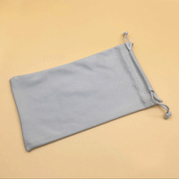 Pochette pour lunettes en microfibre prête à être expédiée, rectangulaire, double cordon de serrage, unisexe, 7 couleurs, étui pour lunettes de lecture et lunettes de soleil