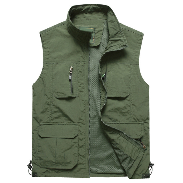 Men's Cargo Multi Pocket Vest Waistcoat Fishing Hunting Outdoor Jacket Travel Photography Climbing Utility Vest Waistcoat