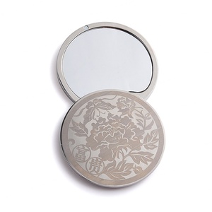 New Arrival Fashion Portable Laser Engraved Custom Logo Metal Mini Purse Makeup <b>Mirror</b> - Product Image 1