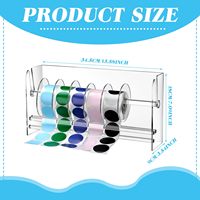 Distributeur d'autocollants en rouleau acrylique réglable 9 disques Porte-étiquettes pour la maison ou le bureau Organisateur d'étiquettes de bureau et de tiroir