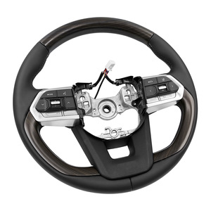 Volante de madera de durazno de 380.7 mm de diámetro interior para Land Cruiser LC300 con botones multifunción estilo clásico - Product Image 1