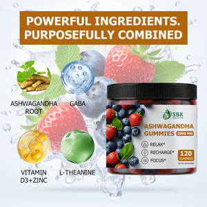 High Grade 2000mg Ashwagnadha Gummies Support Relaxation Boost Focus Gummy Candy Nutrition <b>Supplement</b> with Vitamin D3 - Product Image 4