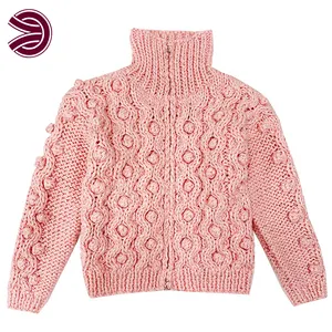 Custom Geometric Solid Pattern Autumn Computer Knitted Ladies Knit Wear Woman Sweaters Turtle Neck Crochet Top