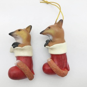 Polyrésine <span class=keywords><strong>renard</strong></span> ornement de noël pour la décoration accrochante d'arbre - Product Image 1