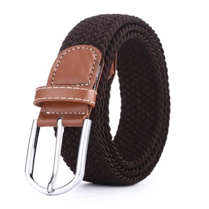 Mens için Metal toka malzeme ile 3517 renkli elastik streç örgülü eğlence kemerleri - Product Image 5