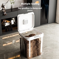 A&KING Contenant carré classique en plastique écologique pour aliments pour chiens, motif uni, 1,5 kg, anti-humidité, bol sous vide pour animaux de compagnie