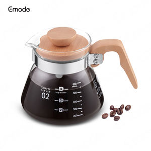 סיטונאי מפעל חדש במפעל גבוה בורוסיליקט סיר זכוכית ידית עץ ידית קפה שיתוף סיר - Product Image 2