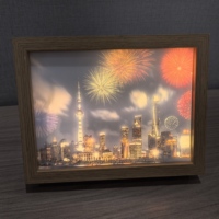 Haute qualité Mini chambre LED miroir décoratif cadre Photo Anime UV imprimé 3 types de lumières modifiable chaud Rectangle batterie