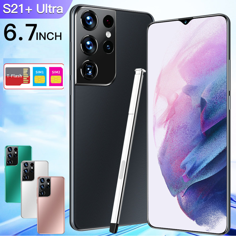 Новое поступление S21 U 24MP + 48MP 6800 мАч батарея смартфонов на базе Android 10,0 5 г, 10, четыре ядра, мобильный телефон