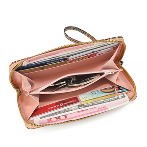 Femmes nouveau Style ethnique multifonctionnel longue fermeture éclair embrayage rétro <span class=keywords><strong>Portable</strong></span> liège fleur <span class=keywords><strong>porte</strong></span>-carte RFID téléphone argent <span class=keywords><strong>porte</strong></span>-<span class=keywords><strong>monnaie</strong></span> - Product Image 3