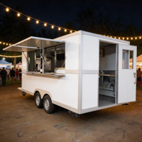 Prix d'usine Remorque mobile de restauration 4,9 m en fibre de verre et aluminium entièrement équipée pour la vente de nourriture de rue, résistante à la rouille