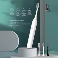 Cepillo de Dientes Eléctrico Ultrasónico Recargable por USB, Portátil, de Viaje, con 4 Cabezales de Cepillo y 6 Modos de Funcionamiento, Suave