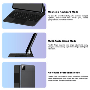 Clavier rétroéclairé RVB 7 couleurs en promotion pour Xiaomi Pad 6S <span class=keywords><strong>Pro</strong></span> 12,4 pouces, clavier intelligent sans fil pour tablette avec pavé tactile - Product Image 5