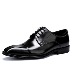 Chaussures Oxford en cuir véritable de style britannique haut de gamme pour hommes, à bout pointu, fabriquées à la main, chaussures de marié, Evergreen - Product Image 5
